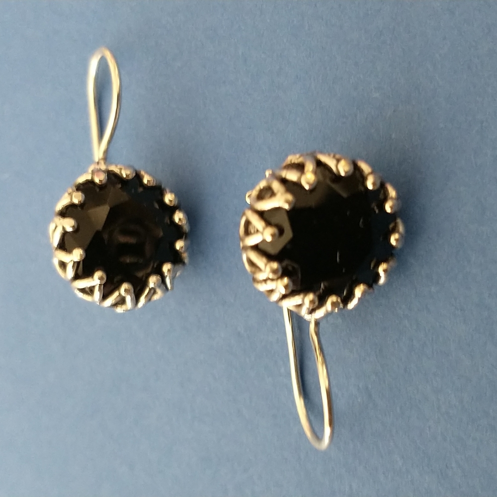 Onyx sterling earrings